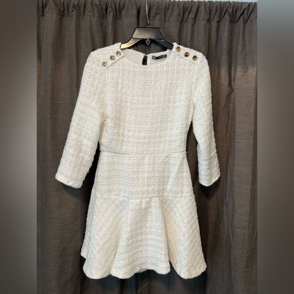 White, 3/4 Sleeve Dress